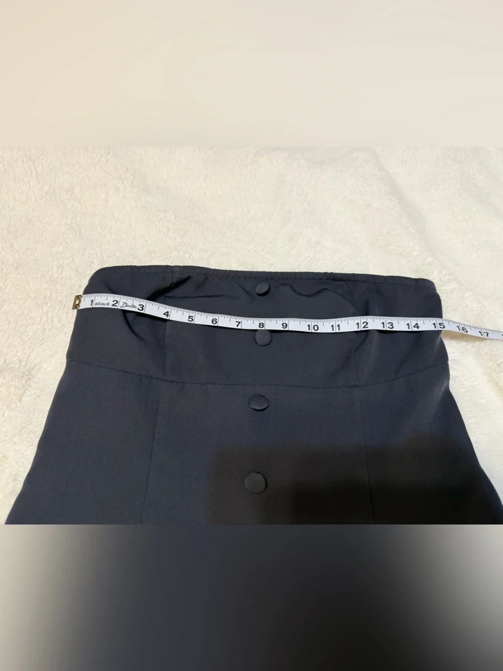 Strapless Navy Pleated Mini Skirt with White Waistband